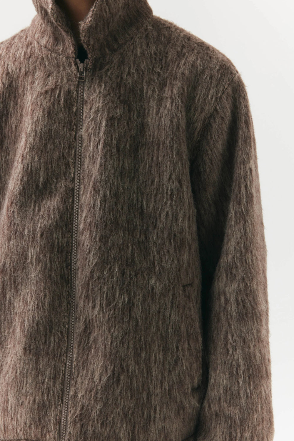 ZIP UP CARDI BONDED WOOL