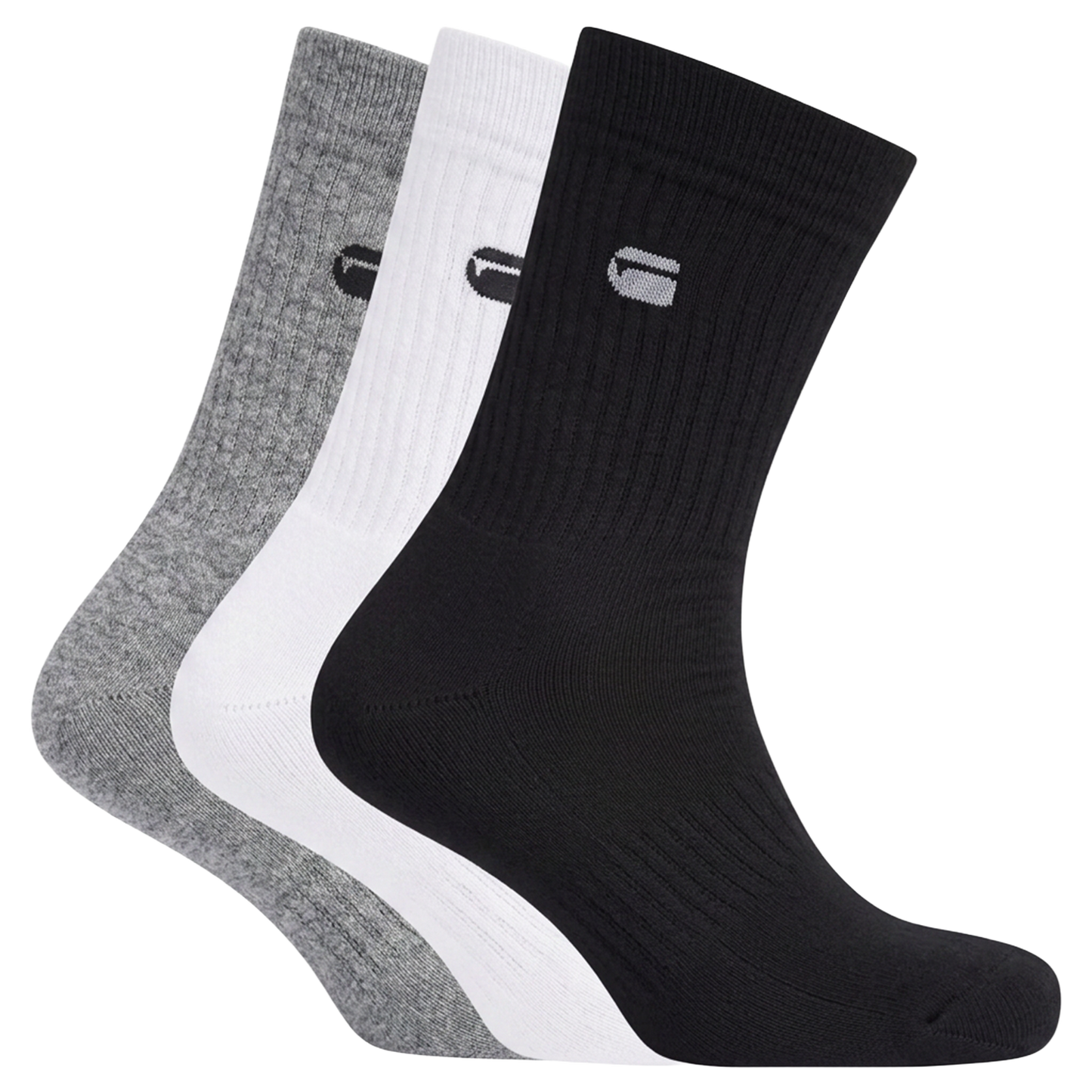 Socken CLAY - 3 Pair Sport Socks - Grey Marl - Bright White - Black