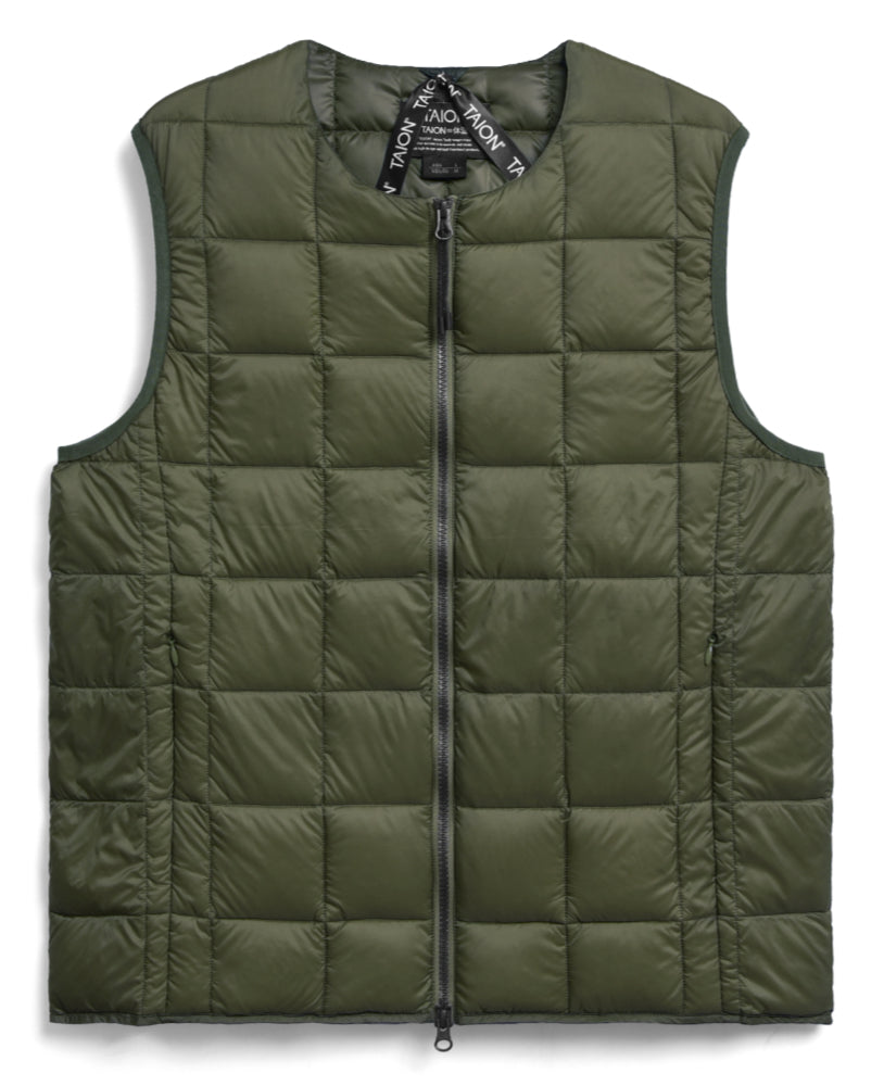 Crew Neck W-Zip Down Vest