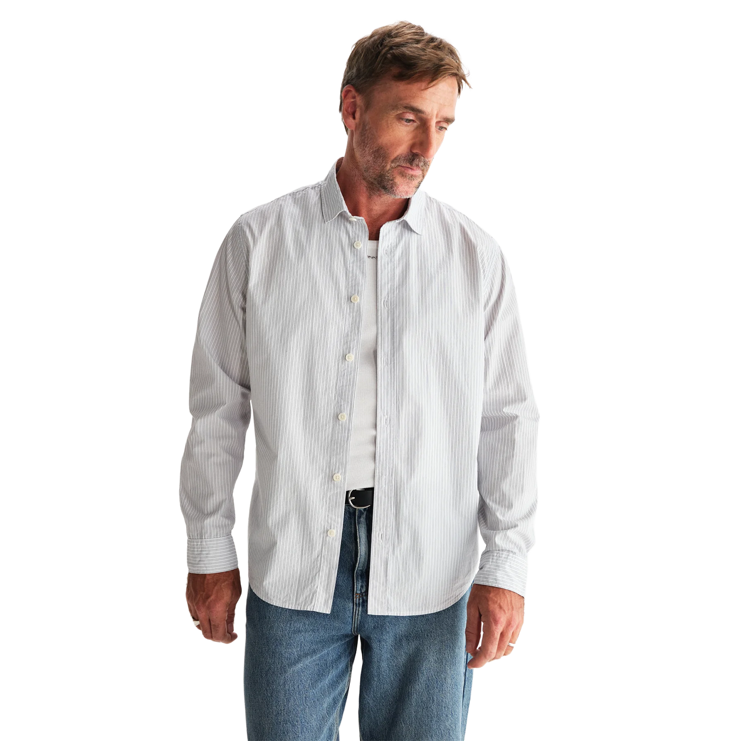 Shelly Shirt Poplin Fine Stripe