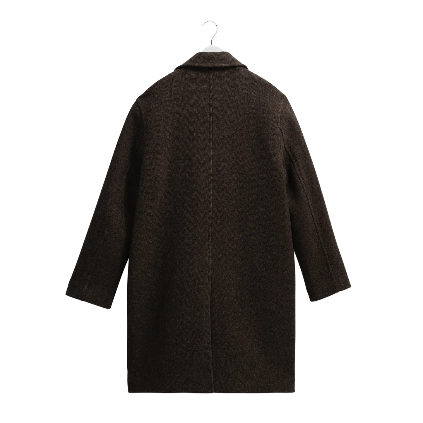 Magnus Double Breasted Overcoat Wool Herringbone