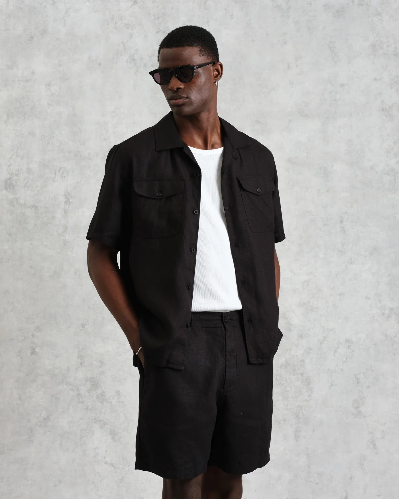 wax london Bartlett SS Shirt Washed Linen