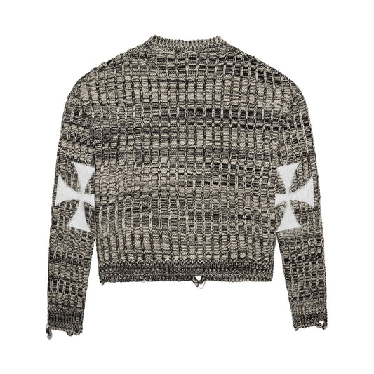 Chunky Grey Melange Cross Knit - decent.store