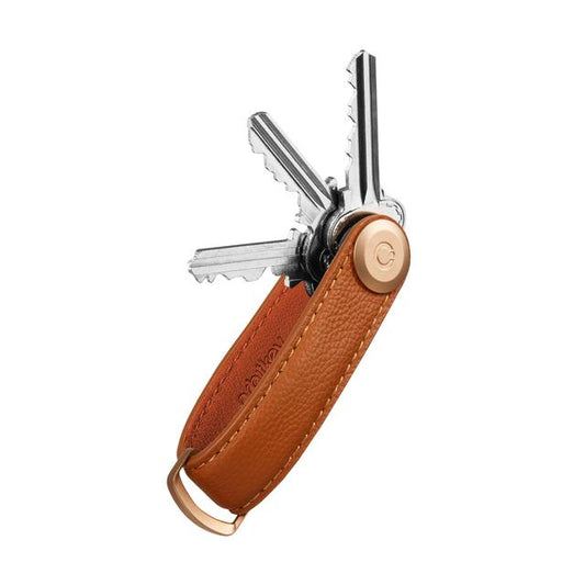 Pebbled Leather Key Organiser Amber