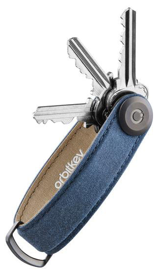 Leather Key Organiser Waxed Canvas Navy