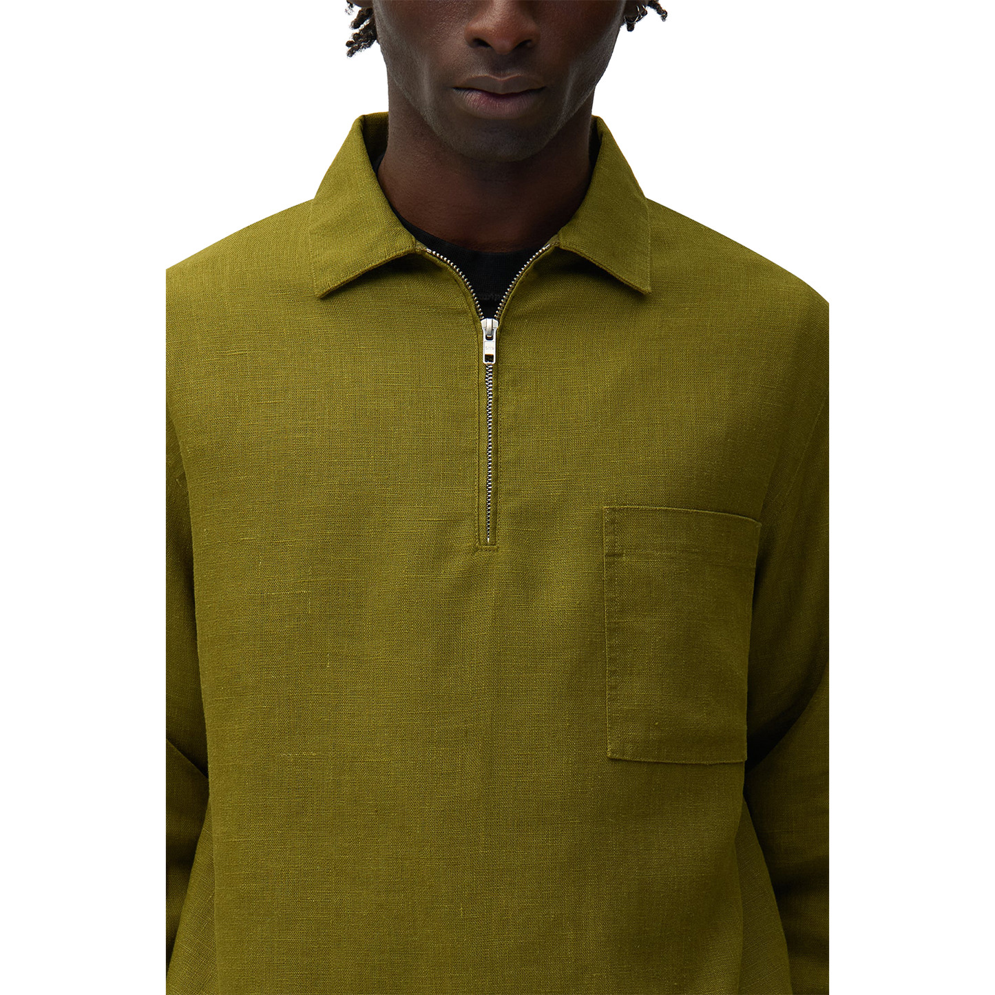 Linen Quarter Zip Pullover