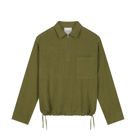 Linen Quarter Zip Pullover