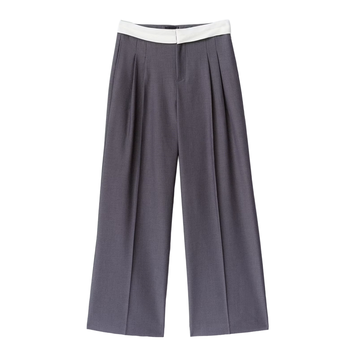 Mid wide pleated trousers