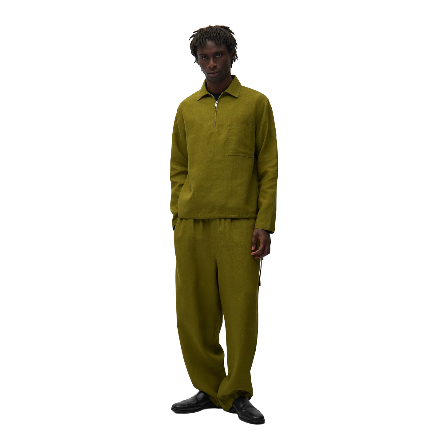 Linen Quarter Zip Pullover