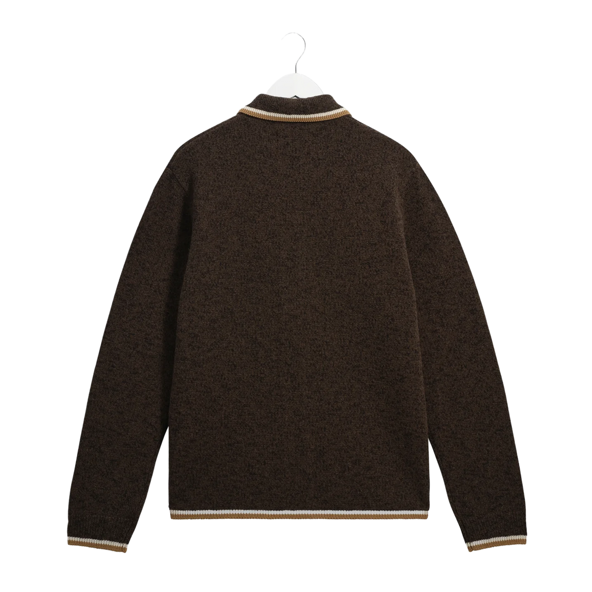 Lennox L/S Zip Polo Wool Cotton Fleck