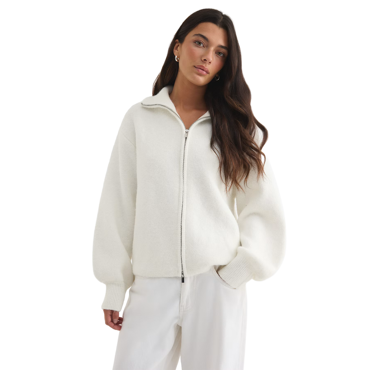 Knitted Zip Cardigan