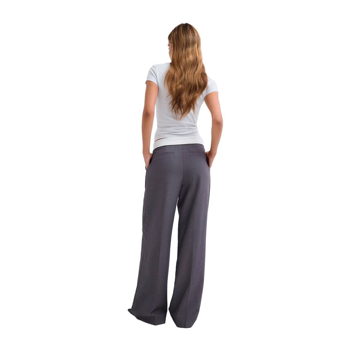 Mid wide pleated trousers