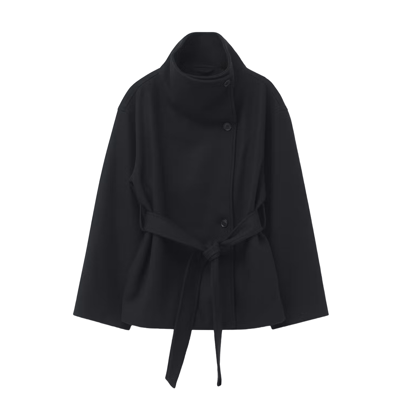 High Neck Wool Blend Jacket