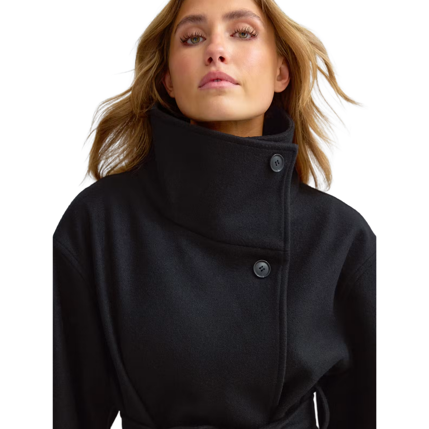 High Neck Wool Blend Jacket