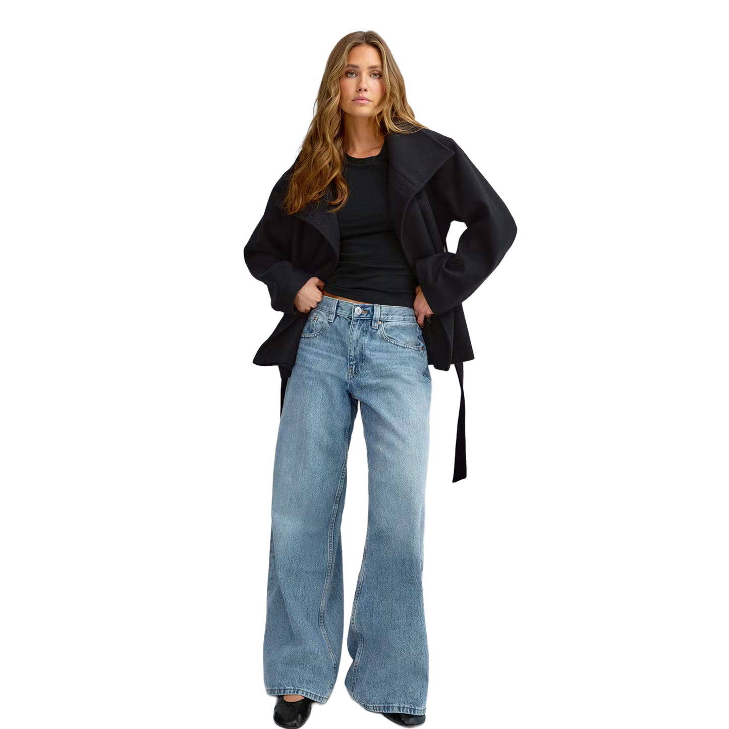 High Neck Wool Blend Jacket