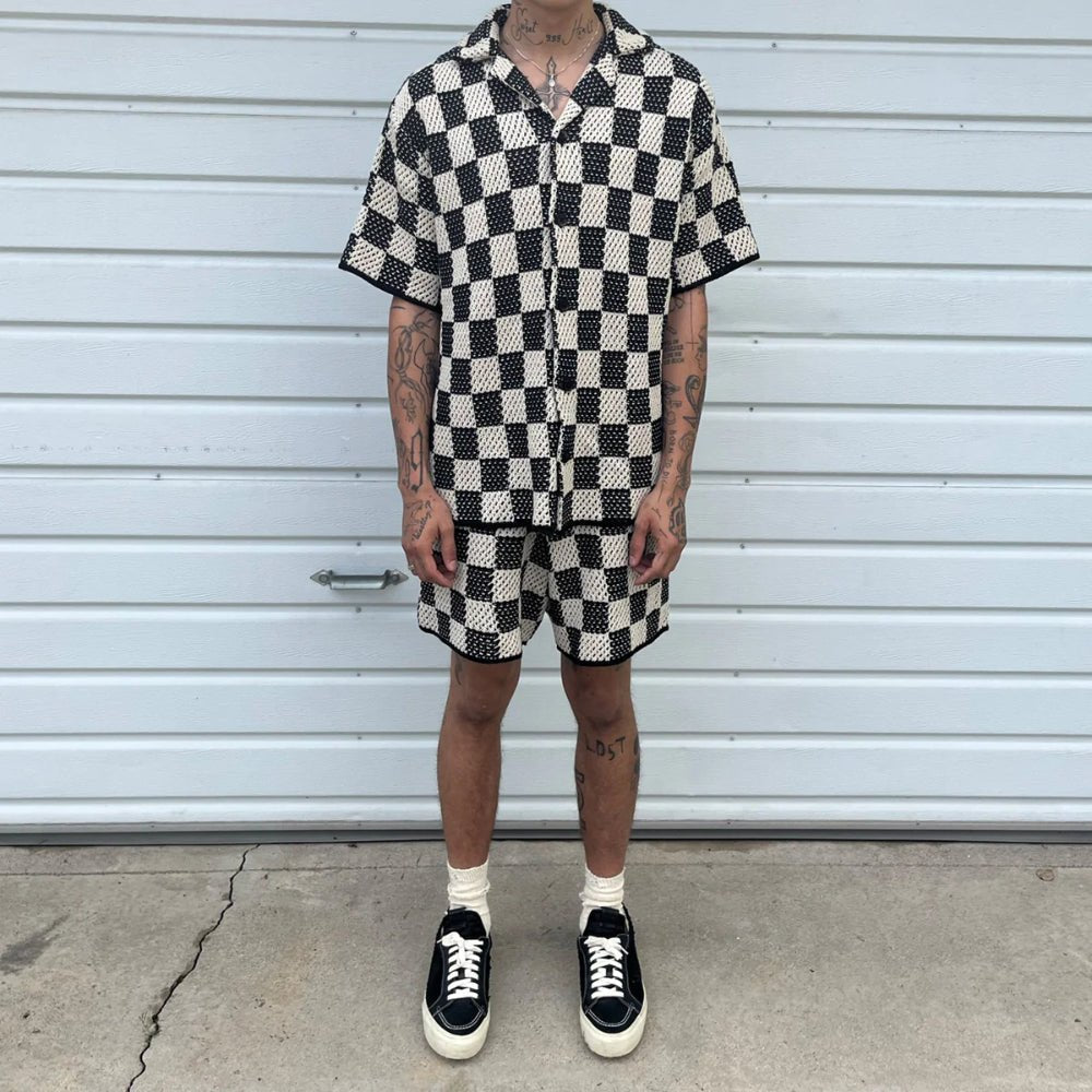 Checkered Crochet Shorts - decent.store