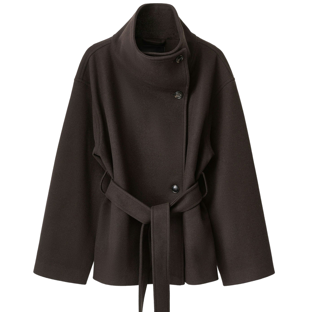 High Neck Wool Blend Jacket