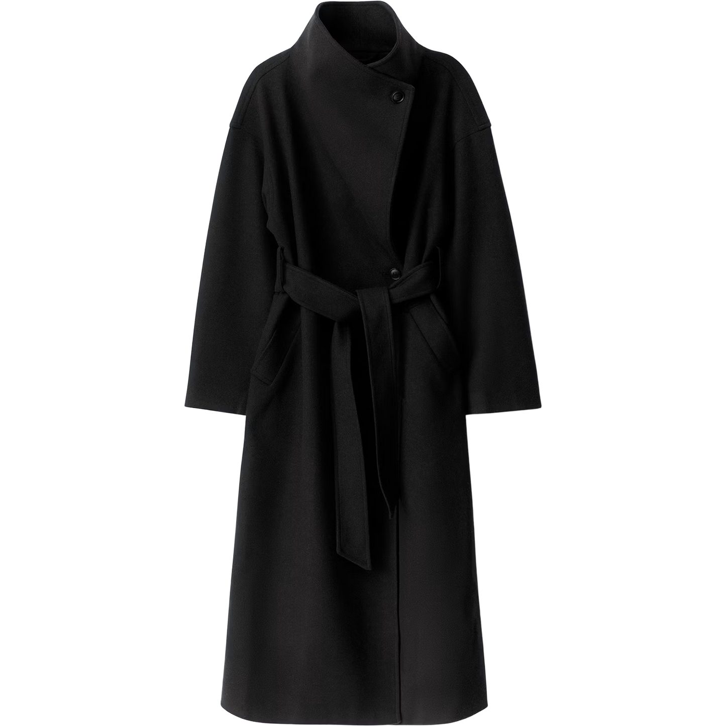 High Neck Wool Blend Coat