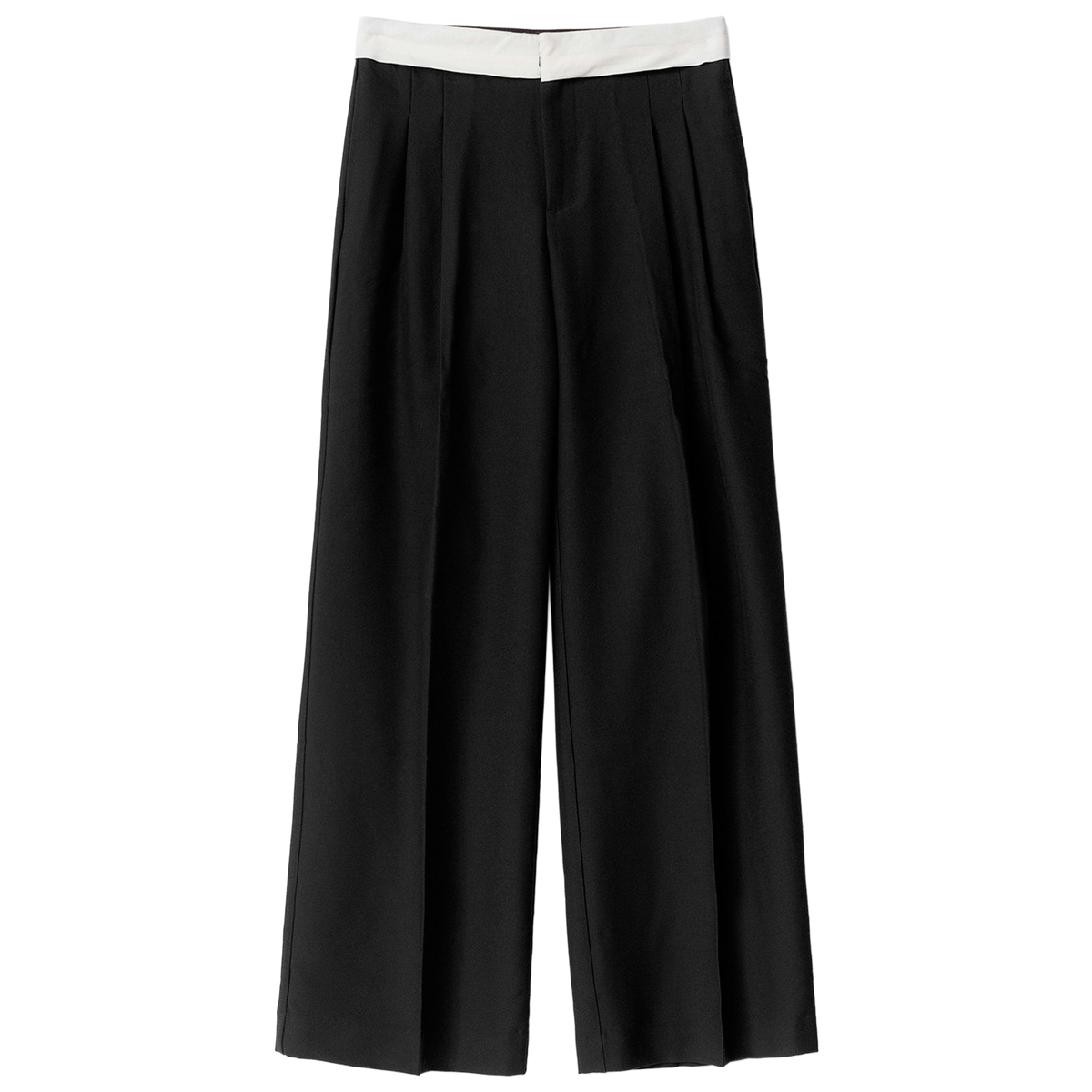 Mid wide pleated trousers