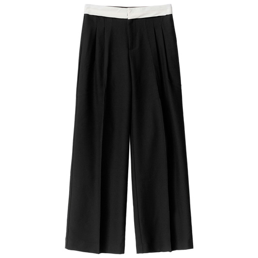 Mid wide pleated trousers