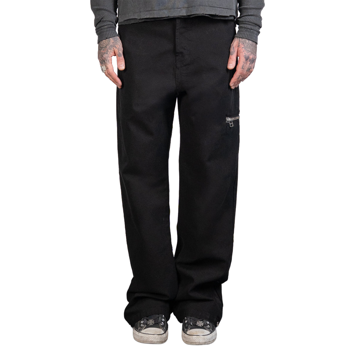Side Zip Adjustable Flare Pants