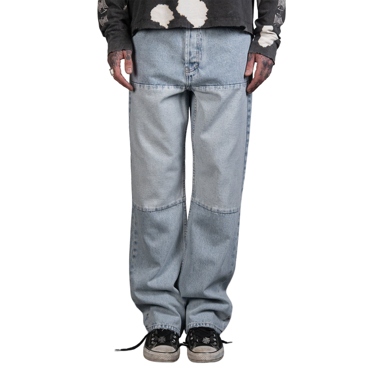 Phrase Baggy Patch Denim Pants