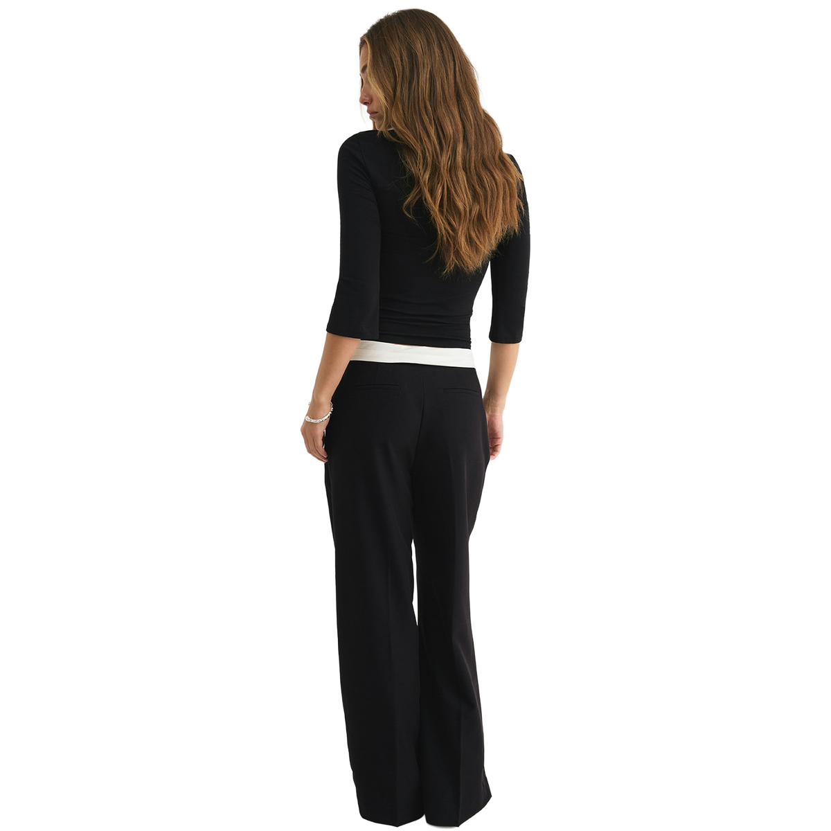 Mid wide pleated trousers