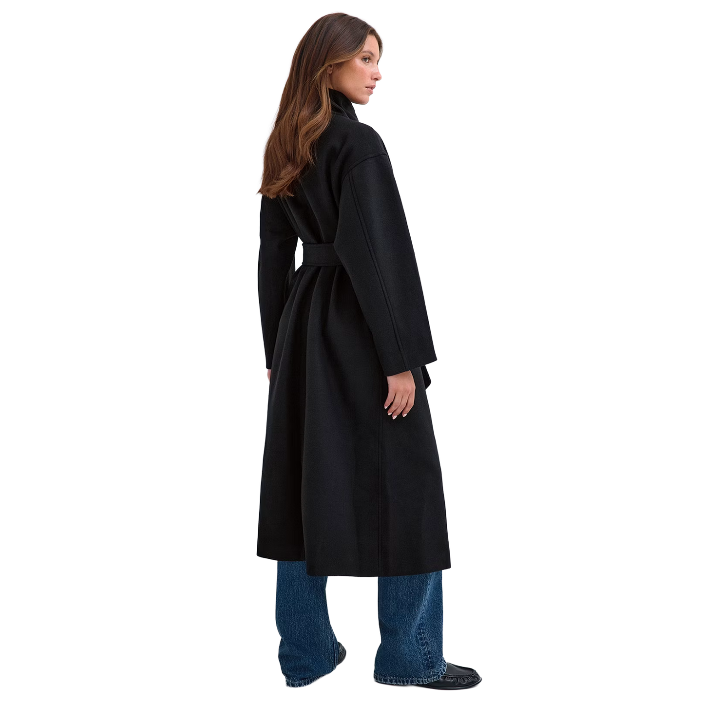 High Neck Wool Blend Coat