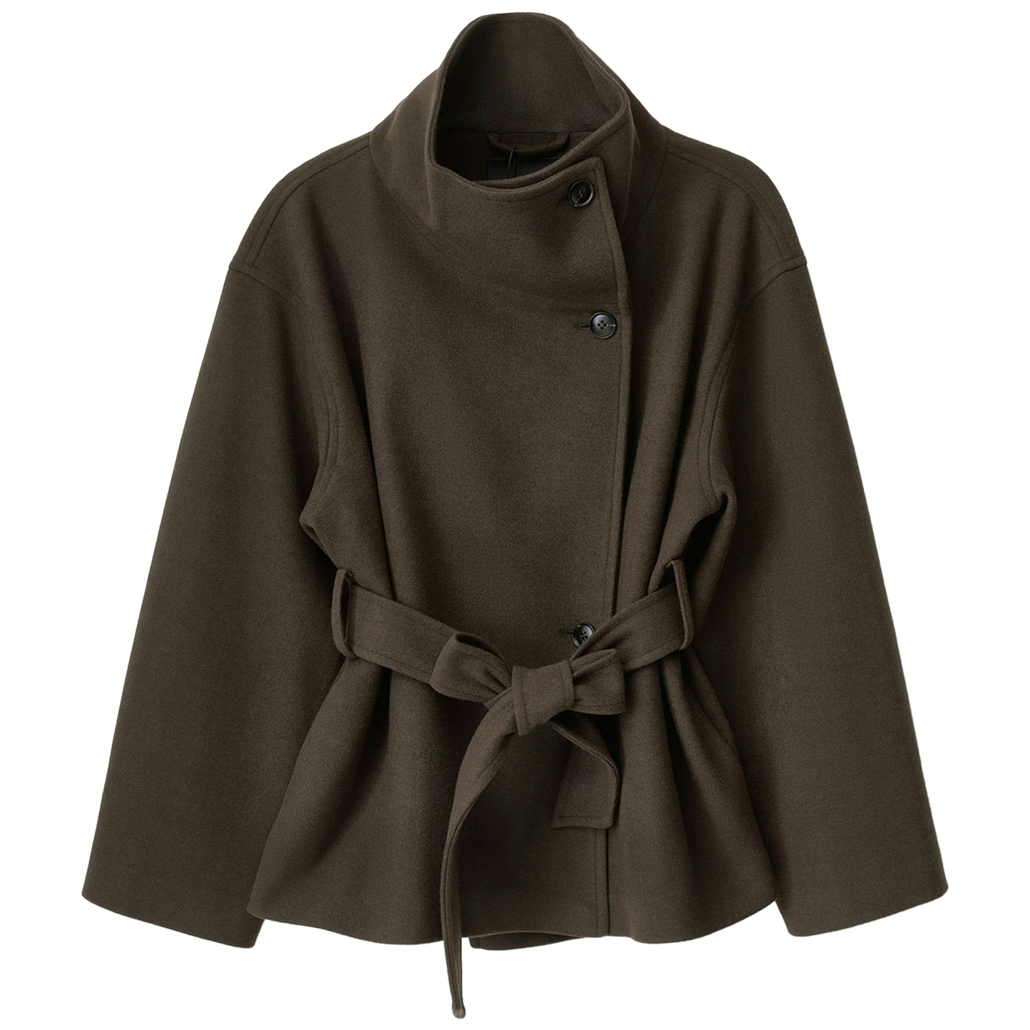 High Neck Wool Blend Jacket