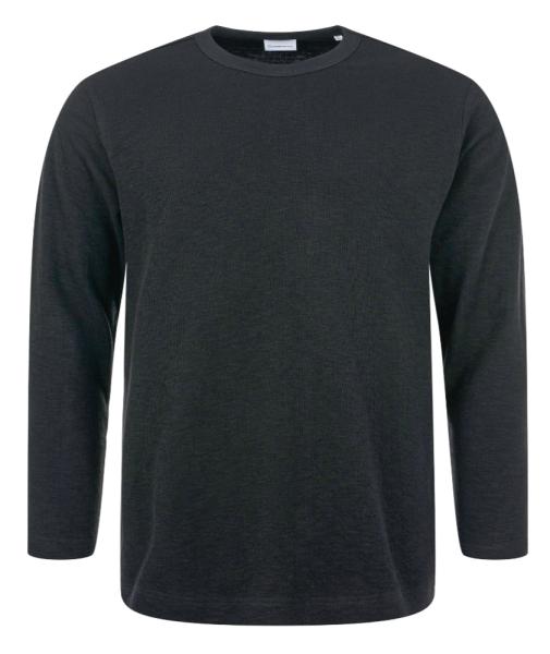 Long Sleeve Cotten Slub Double Layer O-Neck T-Shirt