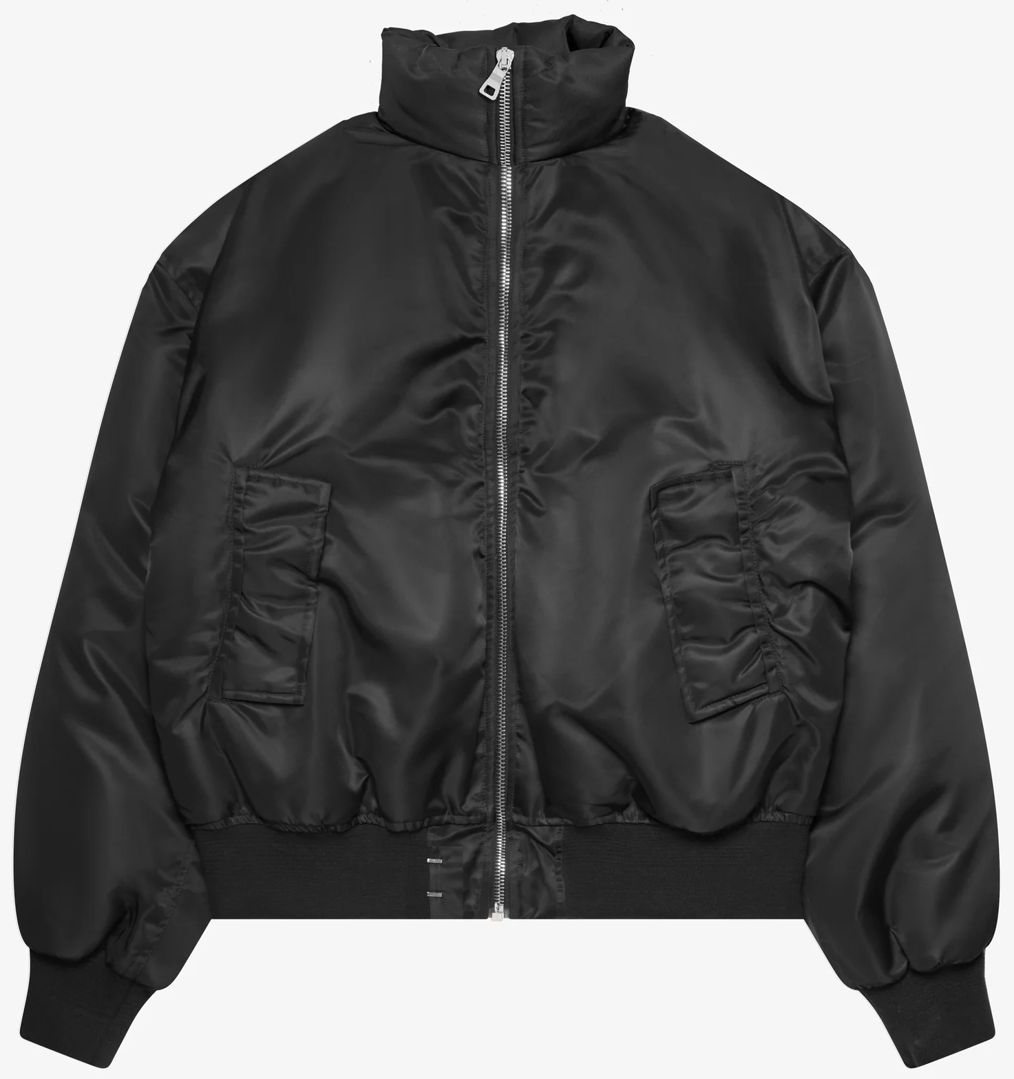 Black bomber puffer jacket online