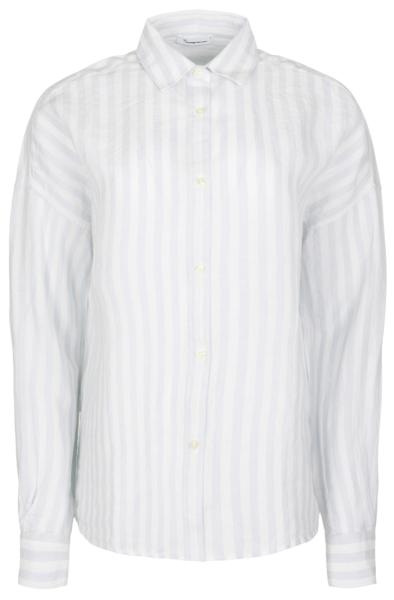 Linen Striped Loose A-Shape Shirt W