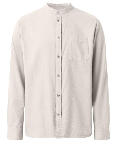 Regular Fit Melange Flannel Stand Collar Shirt